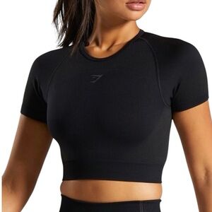 Black Gymshark Crop Top extra seamless size XS